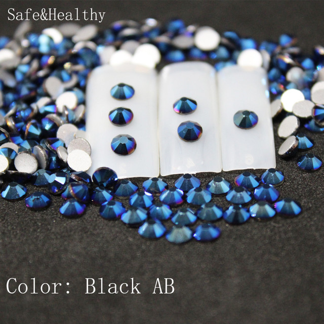 SS3-SS10 Black AB Rhinestones Back Flat Round Nail Art Decorations And  Stones Non Hotfix Rhinestones Crystals for DIY Glass - AliExpress